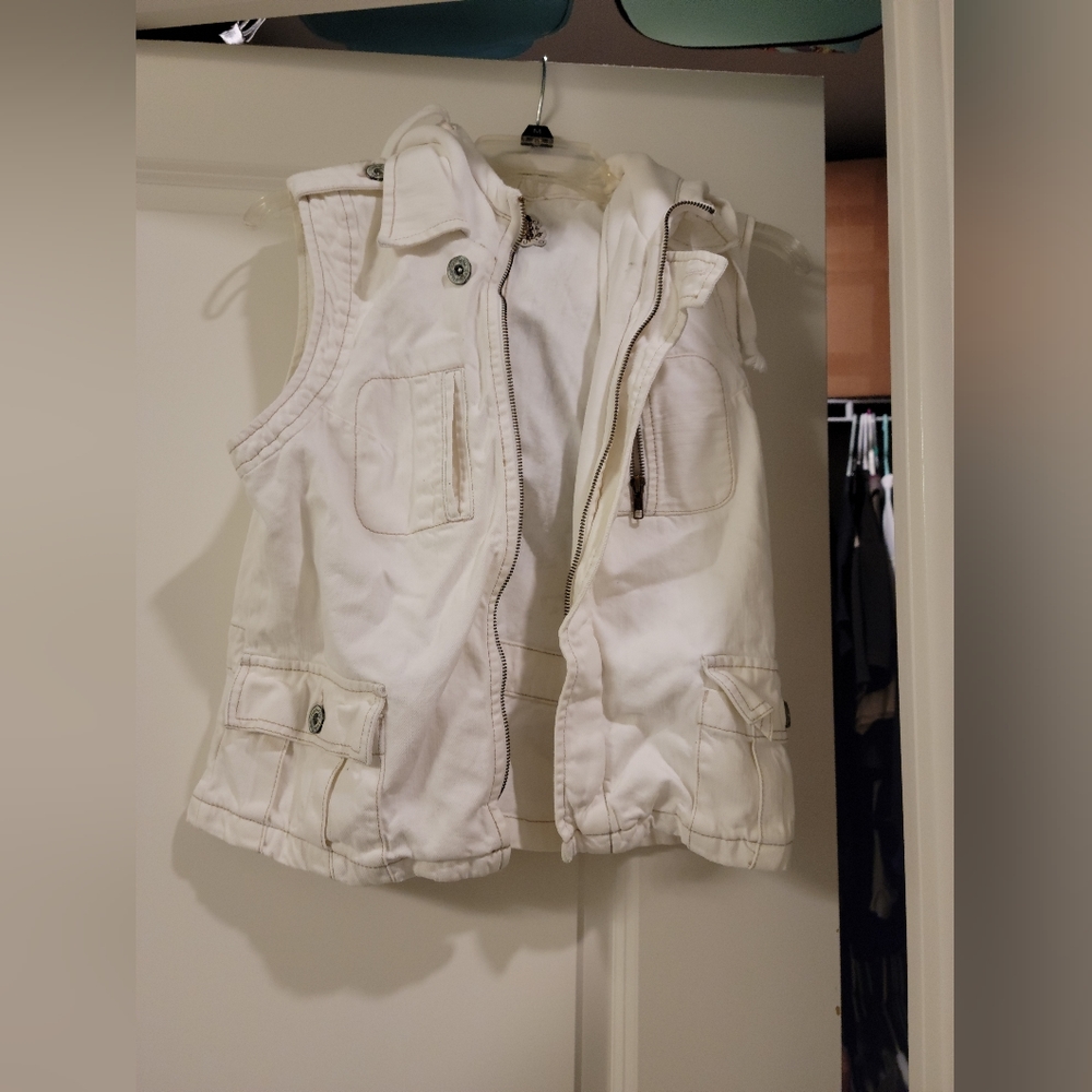 White Jean Vest